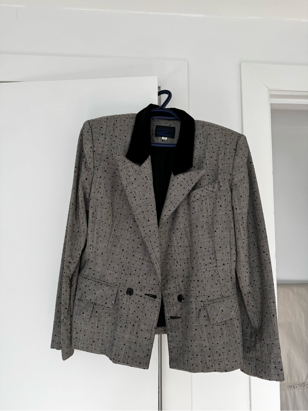 Vintage Polka Dot Blazer Grey & Black